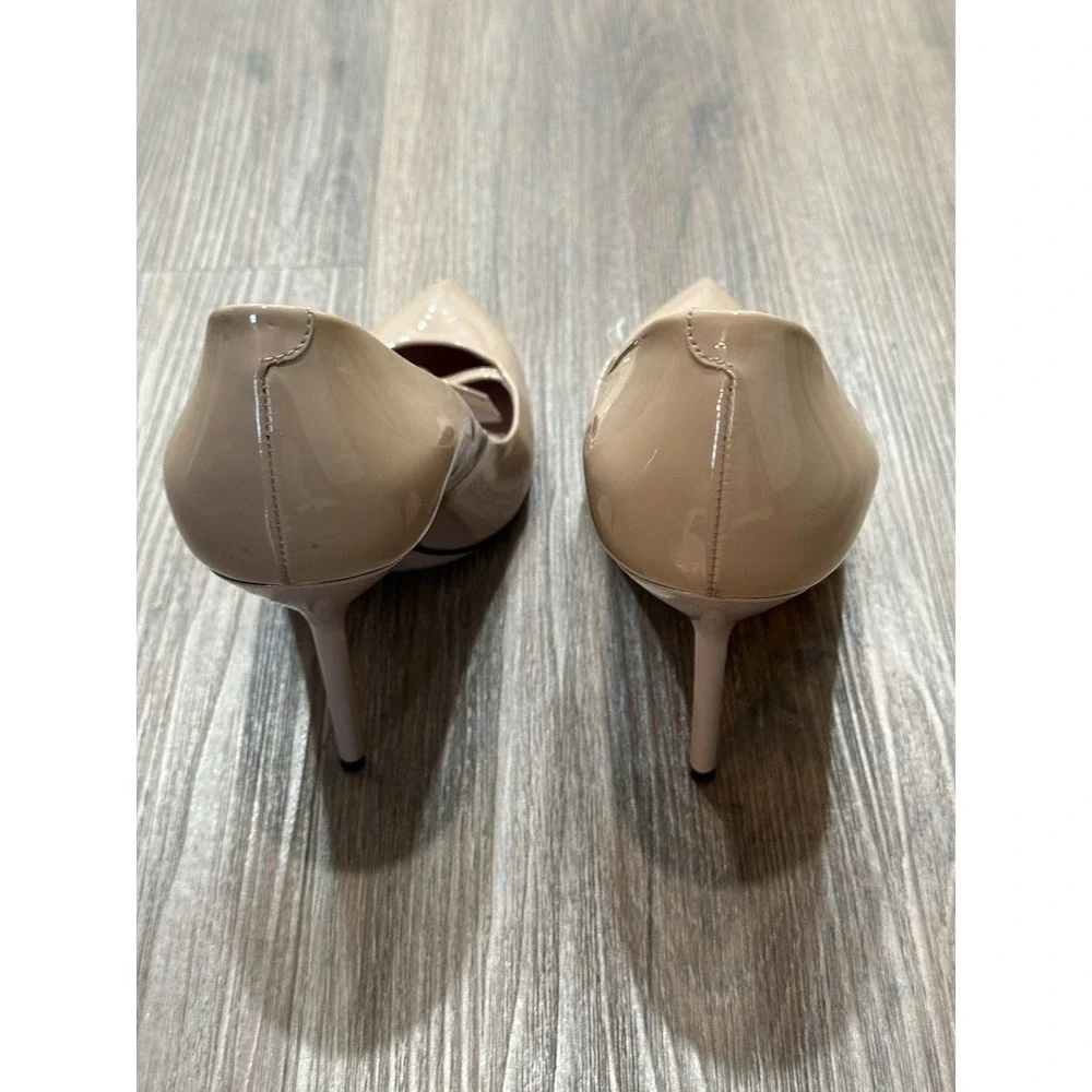 Gucci‎ Pump Beige Patent Bow Stiletto Pointed Toe Women's Heel 39.5